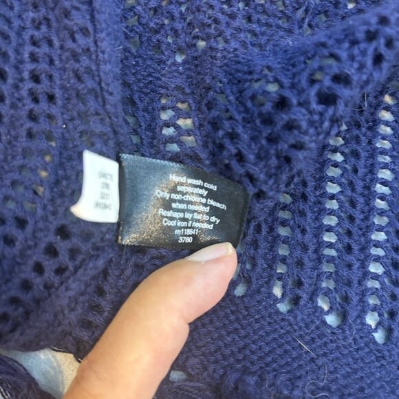 Lane Bryant Blue Sleeveless‎ Knit Fringe Hem Waterfall Sweater Vest 22/24 Boho - Picture 15 of 15